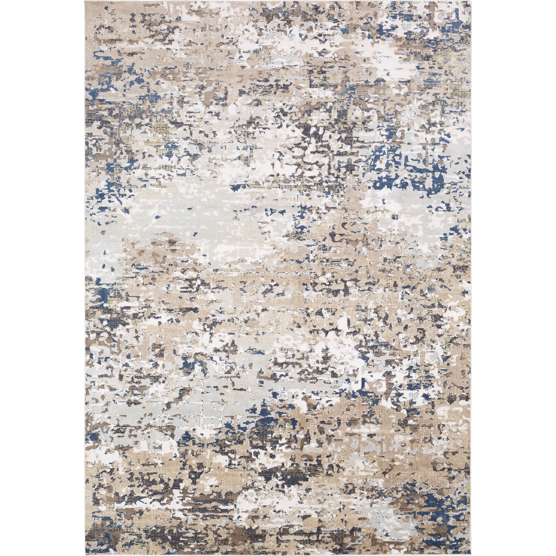 Milano Rug - 23245 by Livabliss in light gray, slate, mustard, off-white, charcoal, gray. Made from 60% viscose, 40% polyester in a unique style.