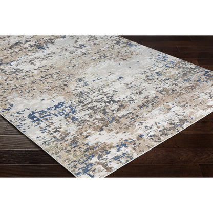 Milano Rug - 23245 by Livabliss in light gray, slate, mustard, off-white, charcoal, gray. Made from 60% viscose, 40% polyester in a unique style.