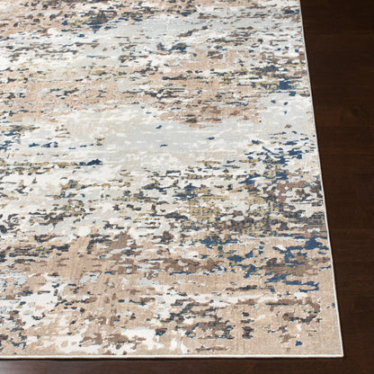 Milano Rug - 23245 by Livabliss in light gray, slate, mustard, off-white, charcoal, gray. Made from 60% viscose, 40% polyester in a unique style.