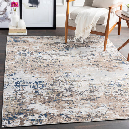 Milano Rug - 23245 by Livabliss in light gray, slate, mustard, off-white, charcoal, gray. Made from 60% viscose, 40% polyester in a unique style.