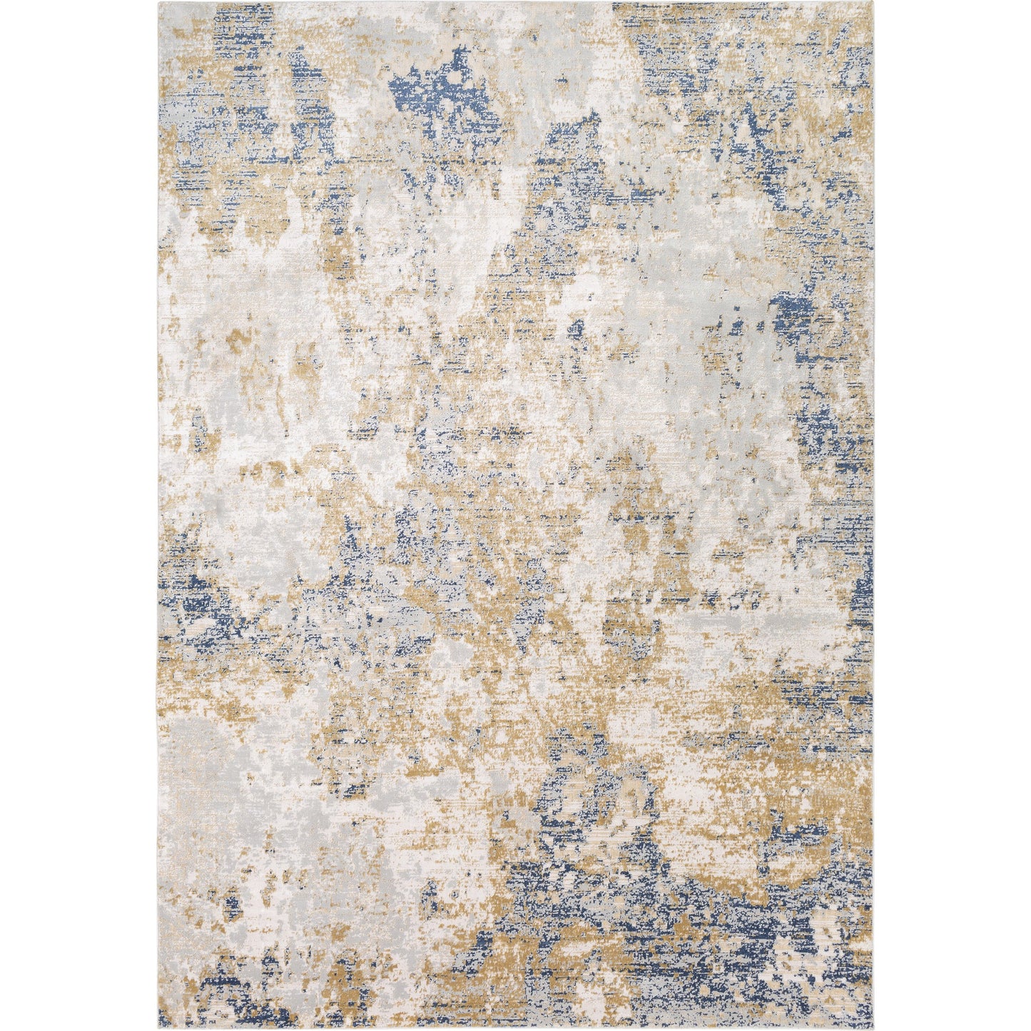 008 102333-43538,102333-43540 | Primary Silo | Milano MLN-2302 Rug by Livabliss in light gray, mustard, oatmeal, dark blue, off-white. Made from 60% viscose, 40% polyester in a unique style.