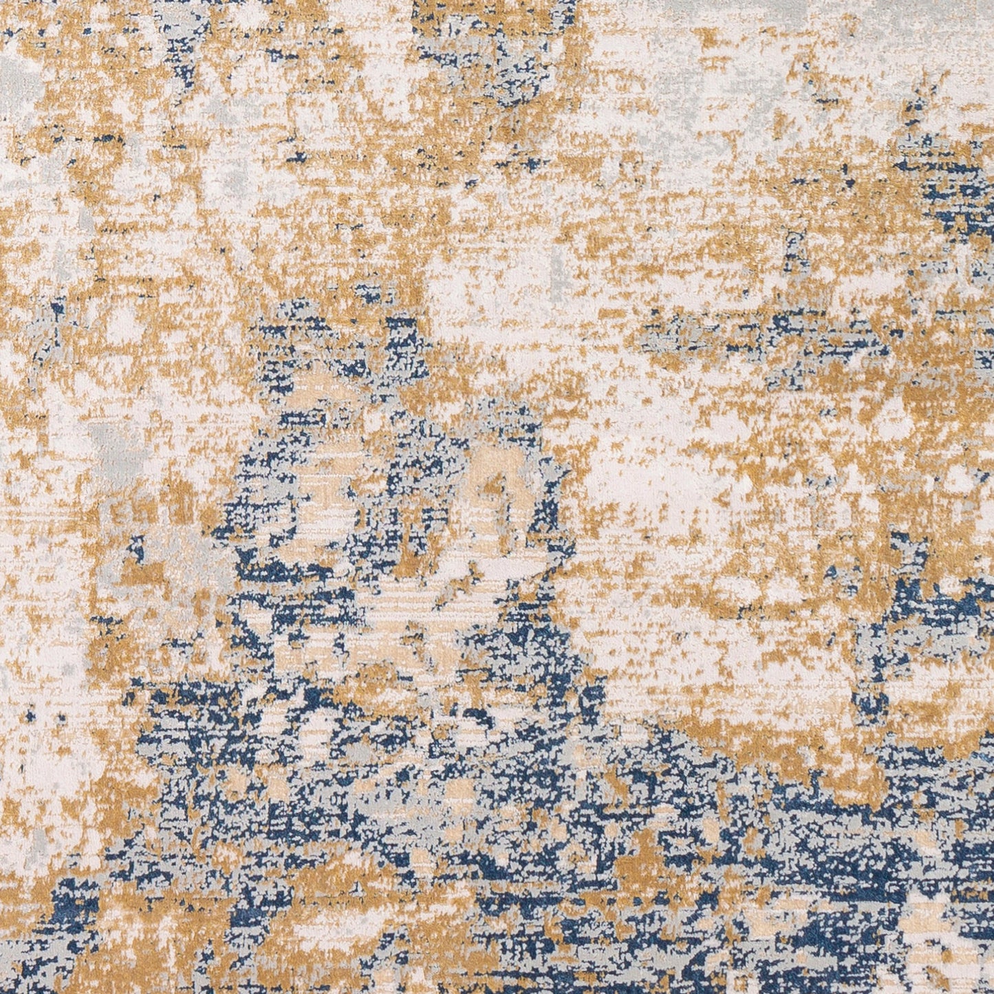 002 102333-43538,102333-43540 | Closeup | Milano MLN-2302 Rug by Livabliss in light gray, mustard, oatmeal, dark blue, off-white. Made from 60% viscose, 40% polyester in a unique style.