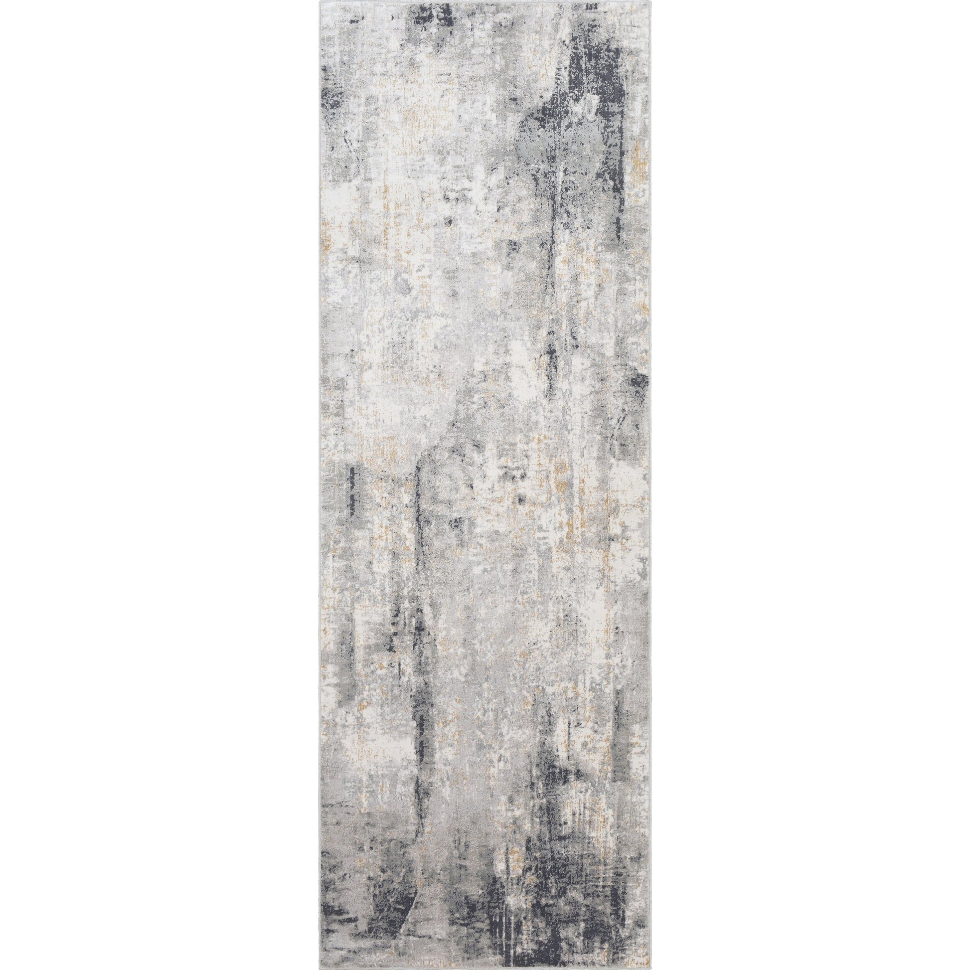 Milano Rug - 23249 by Livabliss in light gray, slate, mustard, off-white, charcoal, gray. Made from 60% viscose, 40% polyester in a unique style.