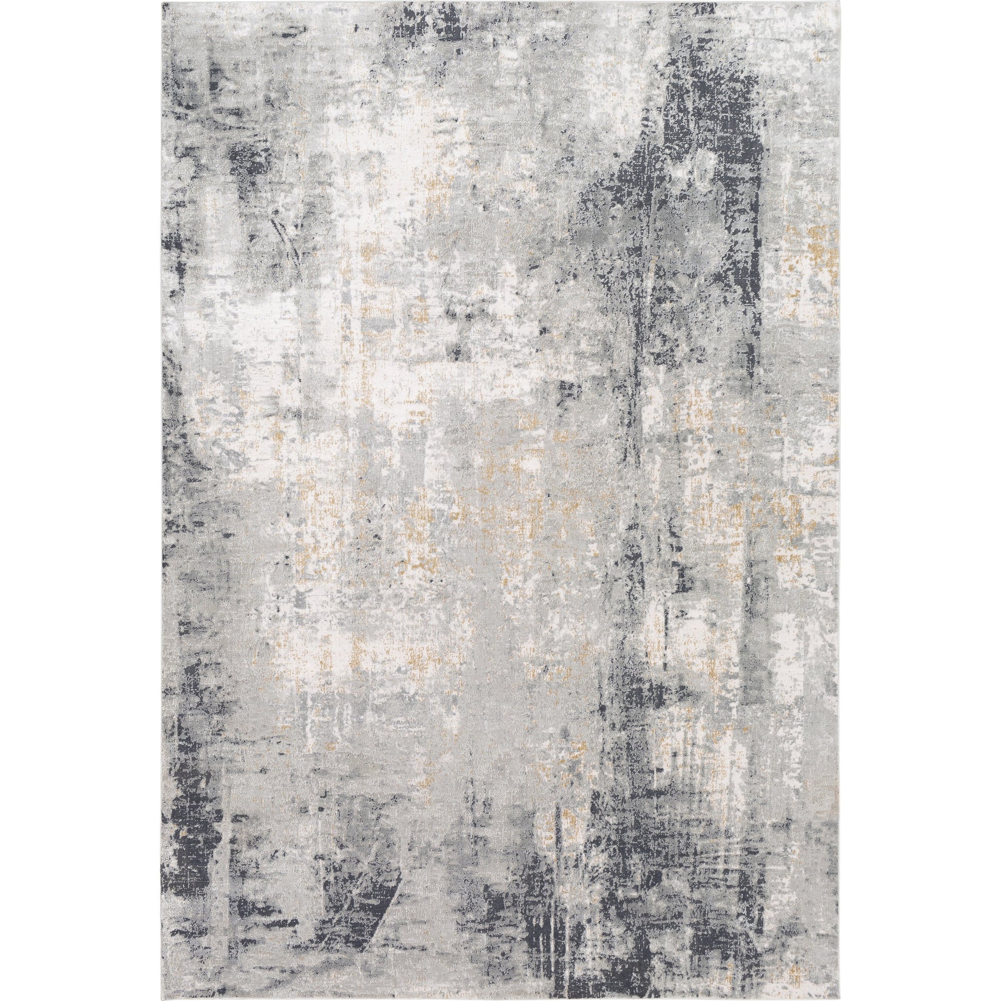 Milano Rug - 23249 by Livabliss in light gray, slate, mustard, off-white, charcoal, gray. Made from 60% viscose, 40% polyester in a unique style.