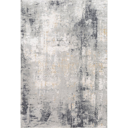 Milano Rug - 23249 by Livabliss in light gray, slate, mustard, off-white, charcoal, gray. Made from 60% viscose, 40% polyester in a unique style.