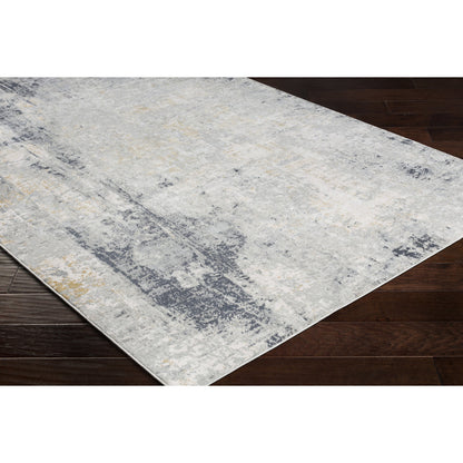 Milano Rug - 23249 by Livabliss in light gray, slate, mustard, off-white, charcoal, gray. Made from 60% viscose, 40% polyester in a unique style.