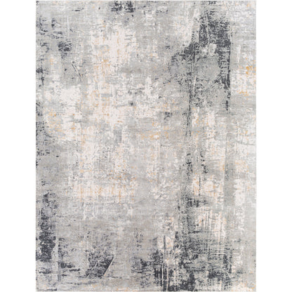 Milano Rug - 23249 by Livabliss in light gray, slate, mustard, off-white, charcoal, gray. Made from 60% viscose, 40% polyester in a unique style.