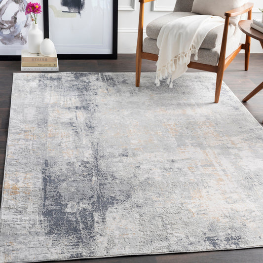 Milano Rug - 23249 by Livabliss in light gray. Made from 60% viscose, 40% polyester in a unique style.