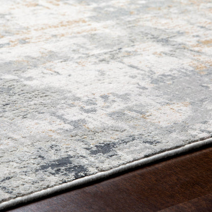 Milano Rug - 23249 by Livabliss in light gray, slate, mustard, off-white, charcoal, gray. Made from 60% viscose, 40% polyester in a unique style.