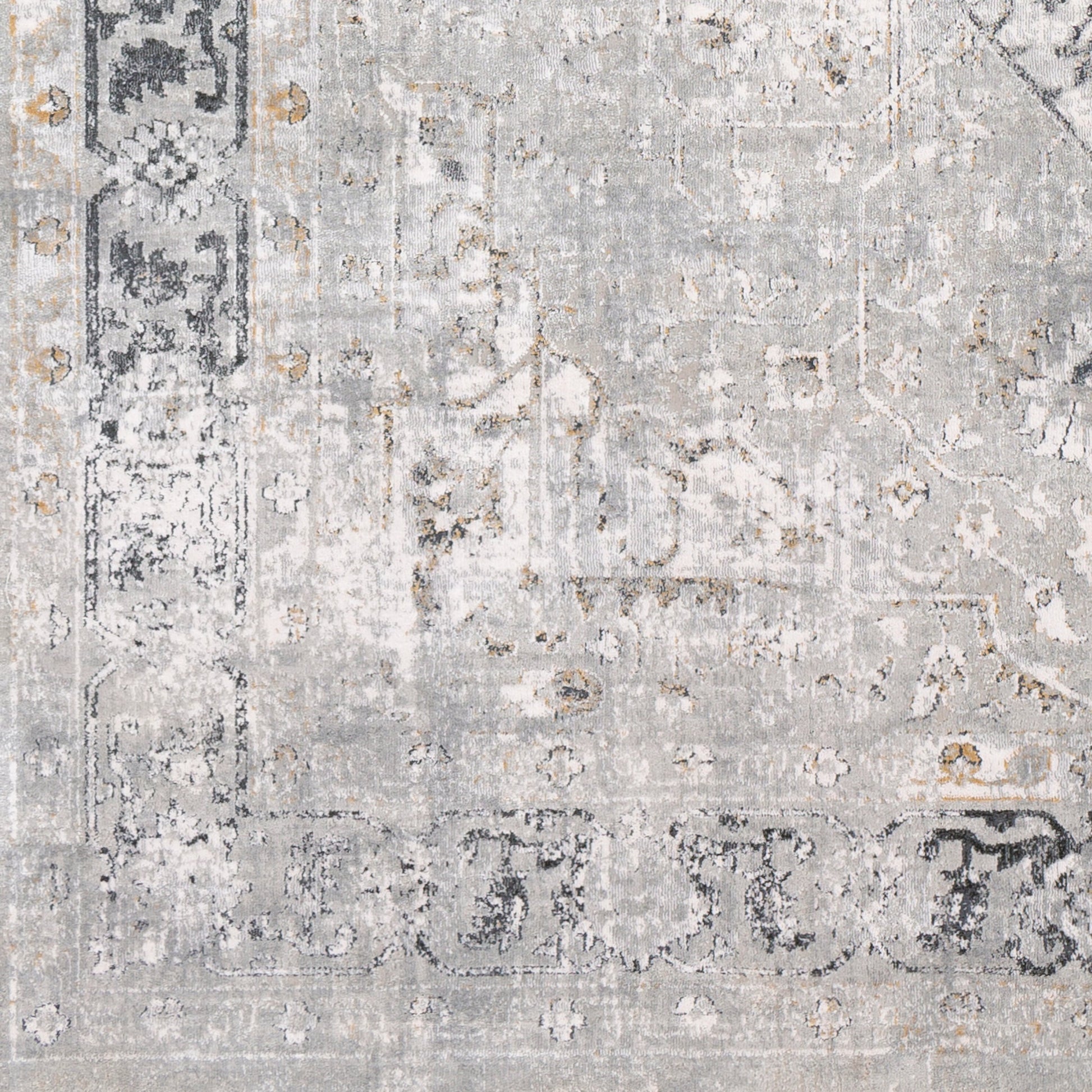 Milano Rug - 23250 by Livabliss in light gray, gray, off-white, mustard, charcoal. Made from 60% viscose, 40% polyester in a unique style.