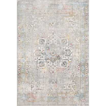 Milano Rug - 23250 by Livabliss in light gray, gray, off-white, mustard, charcoal. Made from 60% viscose, 40% polyester in a unique style.
