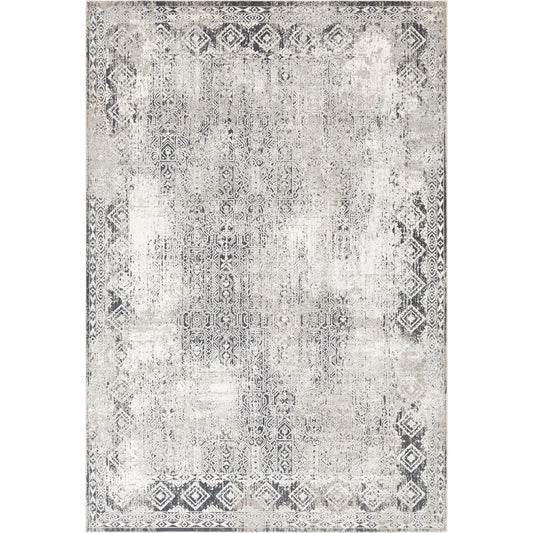 Milano Rug - 23735 by Livabliss in light gray, charcoal, gray, off-white. Made from 60% viscose, 40% polyester in a unique style.