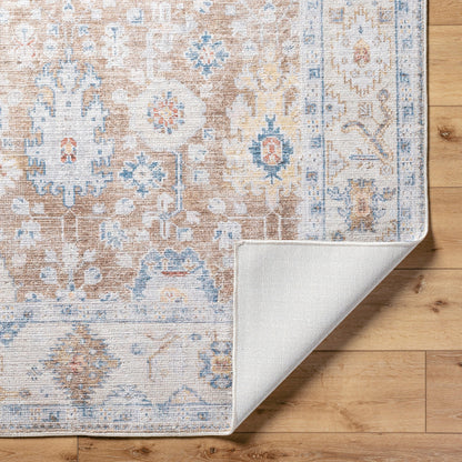 Marlon Rug - 526210 by Livabliss in mustard, beige, denim, dark blue, light gray, wheat. Made from face: 100% polyester, warp: 100% cotton in a unique style.