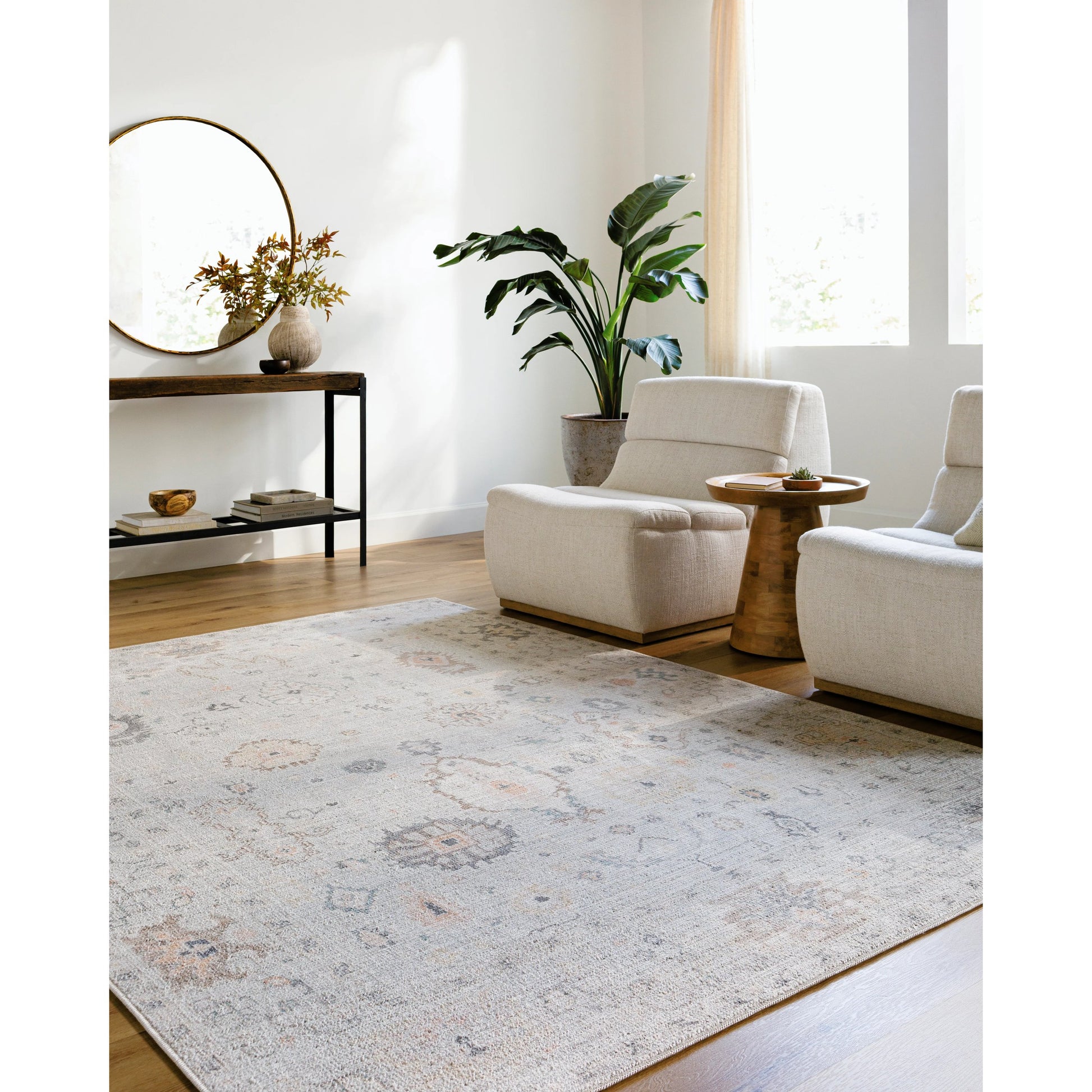 Marlon Rug - 526221 by Livabliss in light slate, gray, tan, medium brown, dusty pink. Made from face: 100% polyester, warp: 100% cotton in a unique style.