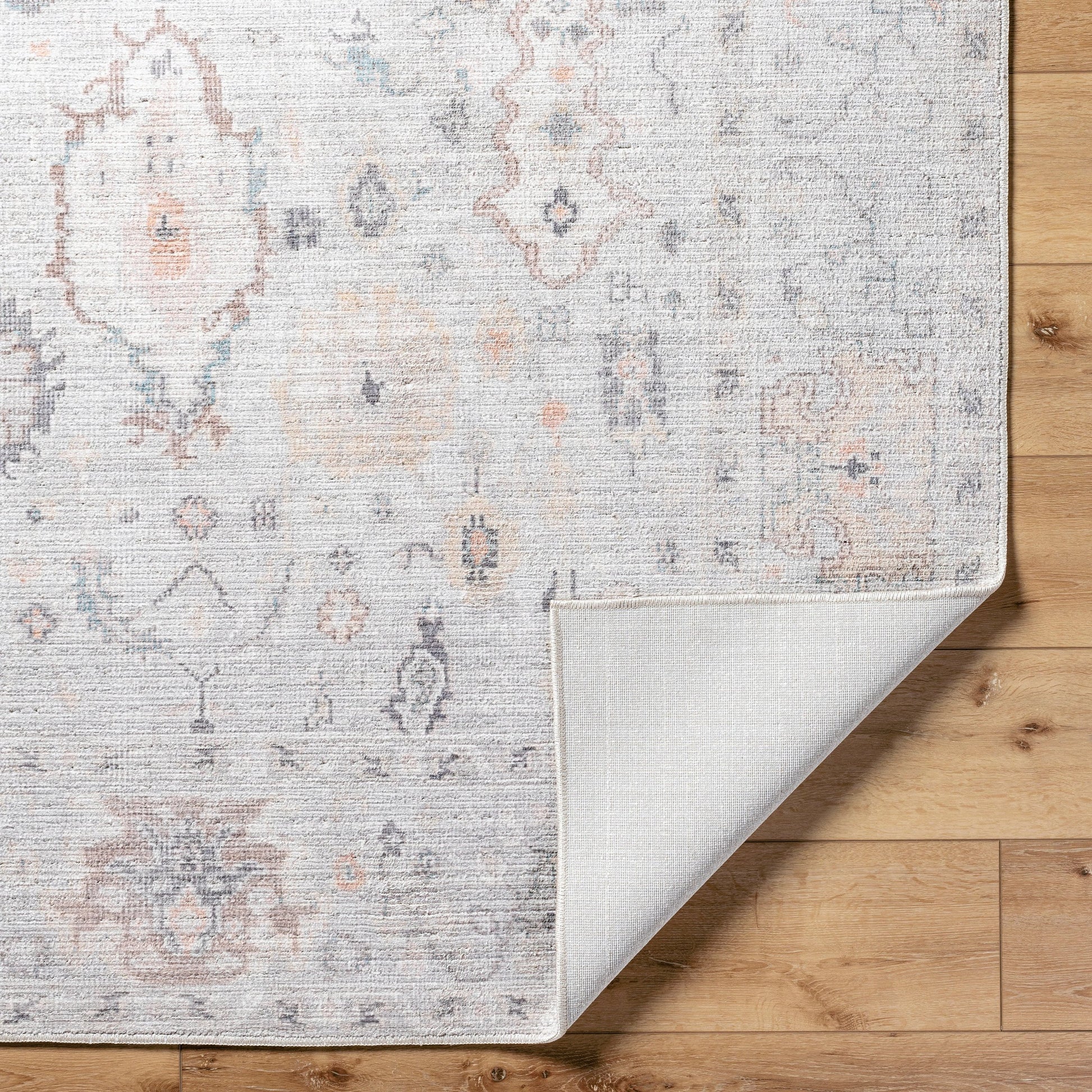 Marlon Rug - 526221 by Livabliss in light slate, gray, tan, medium brown, dusty pink. Made from face: 100% polyester, warp: 100% cotton in a unique style.