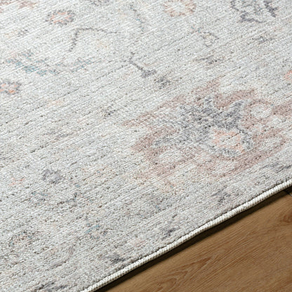 Marlon Rug - 526221 by Livabliss in light slate, gray, tan, medium brown, dusty pink. Made from face: 100% polyester, warp: 100% cotton in a unique styl