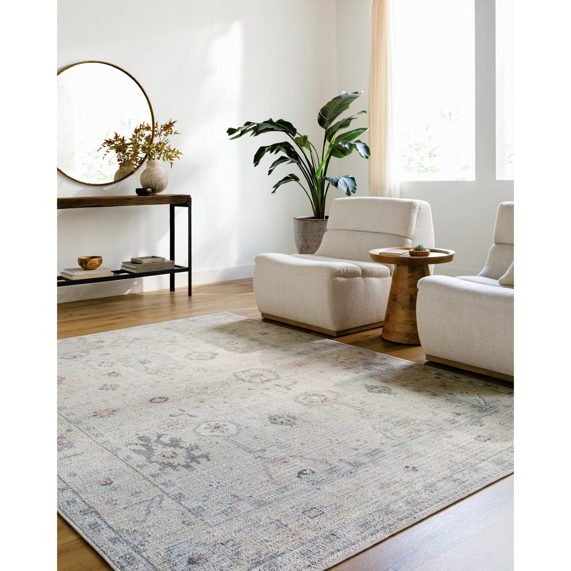 Marlon Rug - 526232 by Livabliss in light beige, light gray, gray, tan, dusty pink, dusty coral. Made from face: 100% polyester, warp: 100% cotton in a unique style.