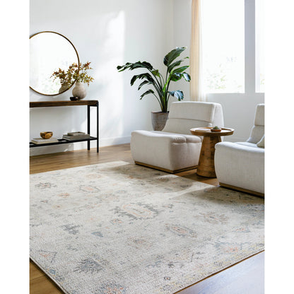 Marlon Rug - 526243 by Livabliss in light gray, charcoal, gray, medium gray, medium brown, orange. Made from face: 100% polyester, warp: 100% cotton in a unique style.