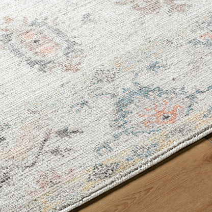 Marlon Rug - 526243 by Livabliss in light gray, charcoal, gray, medium gray, medium brown, orange. Made from face: 100% polyester, warp: 100% cotton in 