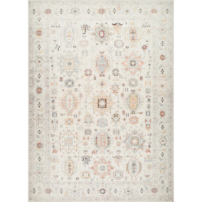 Marlon Rug - 526254 by Livabliss in ivory, wheat, gray, dark brown, dusty coral, sage. Made from face: 100% polyester, warp: 100% cotton in a uniqu