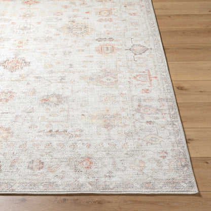 Marlon Rug - 526254 by Livabliss in ivory, wheat, gray, dark brown, dusty coral, sage. Made from face: 100% polyester, warp: 100% cotton in a unique style.