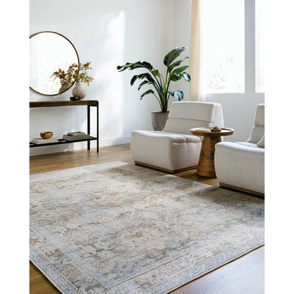 Marlon Rug - 526265 by Livabliss in olive, light olive, medium brown, denim, light beige, dusty pink. Made from face: 100% polyester, warp: 100% cotton in a unique style.