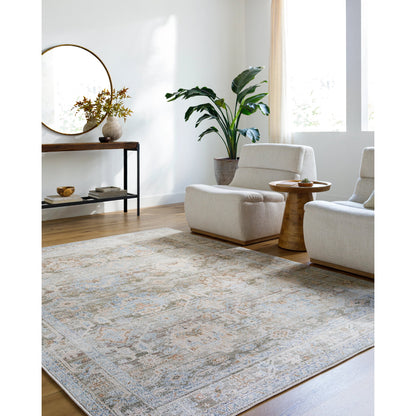 Marlon Rug - 526265 by Livabliss in olive, light olive, medium brown, denim, light beige, dusty pink. Made from face: 100% polyester, warp: 100% cotton in a unique style.