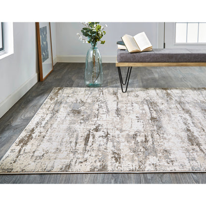 Parker Transitional Rug - 3719F by Feizy in ivory, brown. Made from viscose, polyester in a unique style.