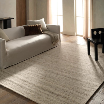 Melera MLR02 Rug by Jaipur Living in tan, taupe. Made from 80% wool 20% jute in a unique style.
