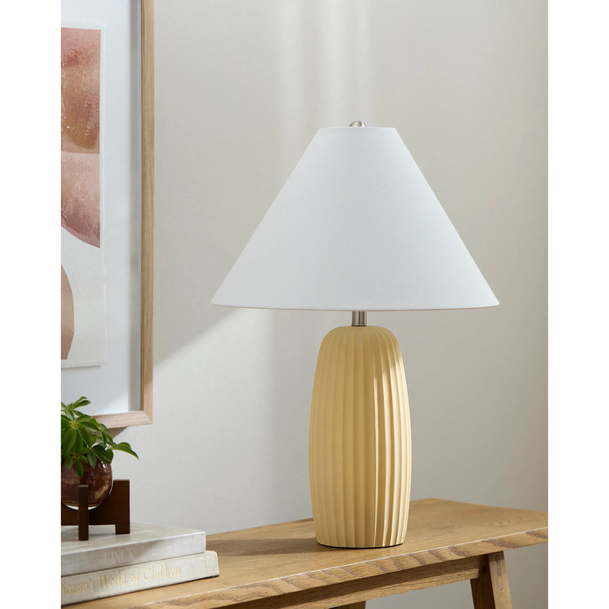 Millau Accent Table Lamp by Livabliss in painted, electroplated. Made from cement, linen, iron in a eclectic & global style.