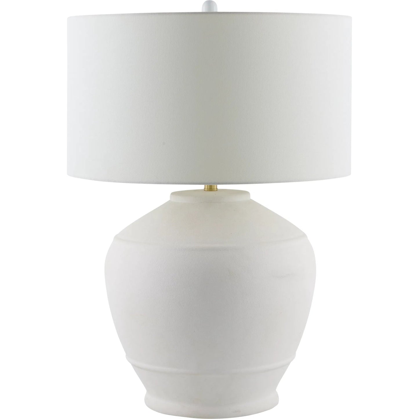 001 SI-2258399 | Primary Silo | Morlaix Accent Table Lamp by Livabliss in white and glazed, plated. Made from ceramic, linen, iron in a transitional style.