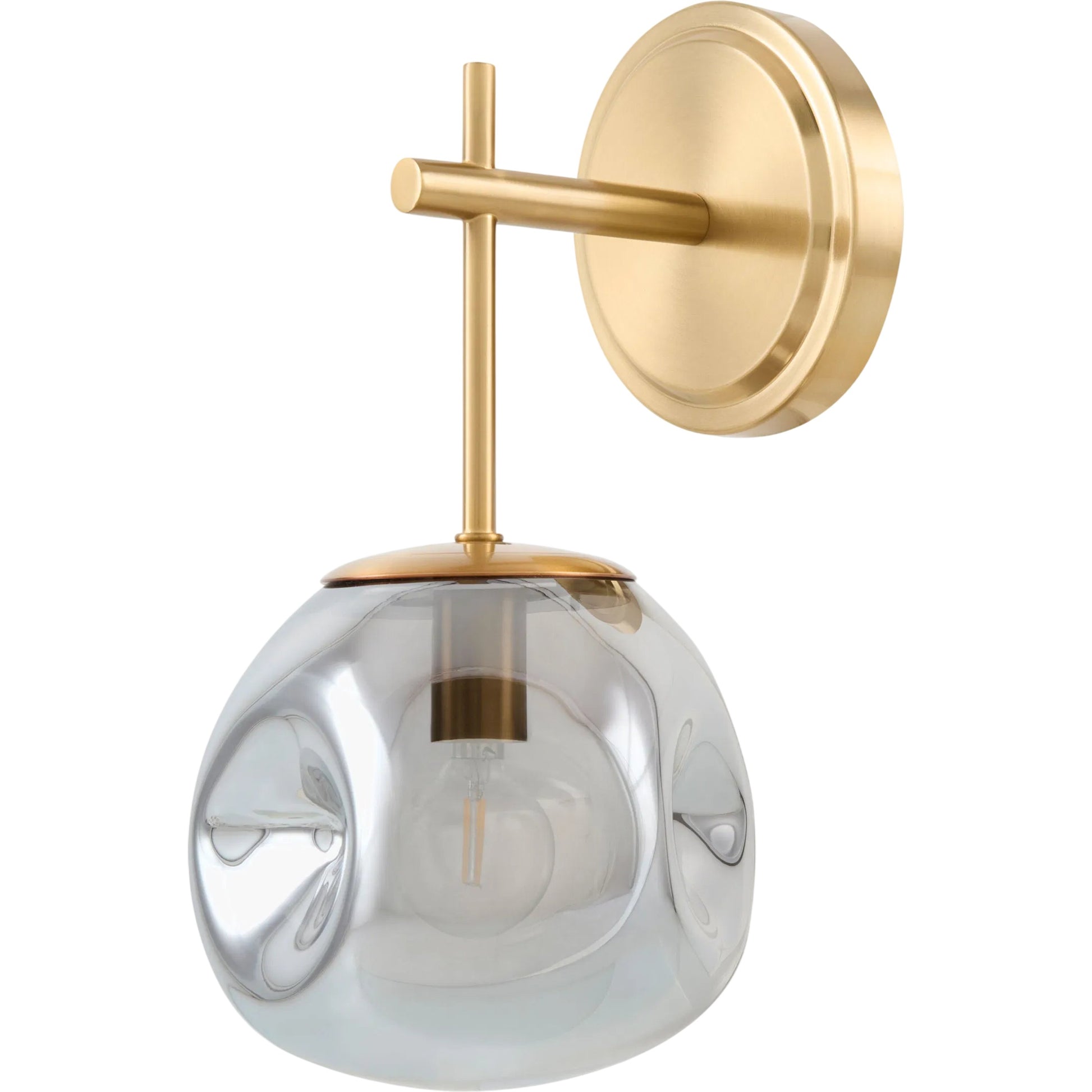 Molexa Wall Sconce by Surya in metallic brass, gray, white and powder coated. Made from iron, glass in a unique style.