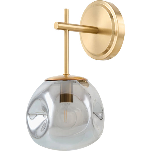 Molexa Wall Sconce by Surya in metallic brass, gray, white and powder coated. Made from iron, glass in a unique style.