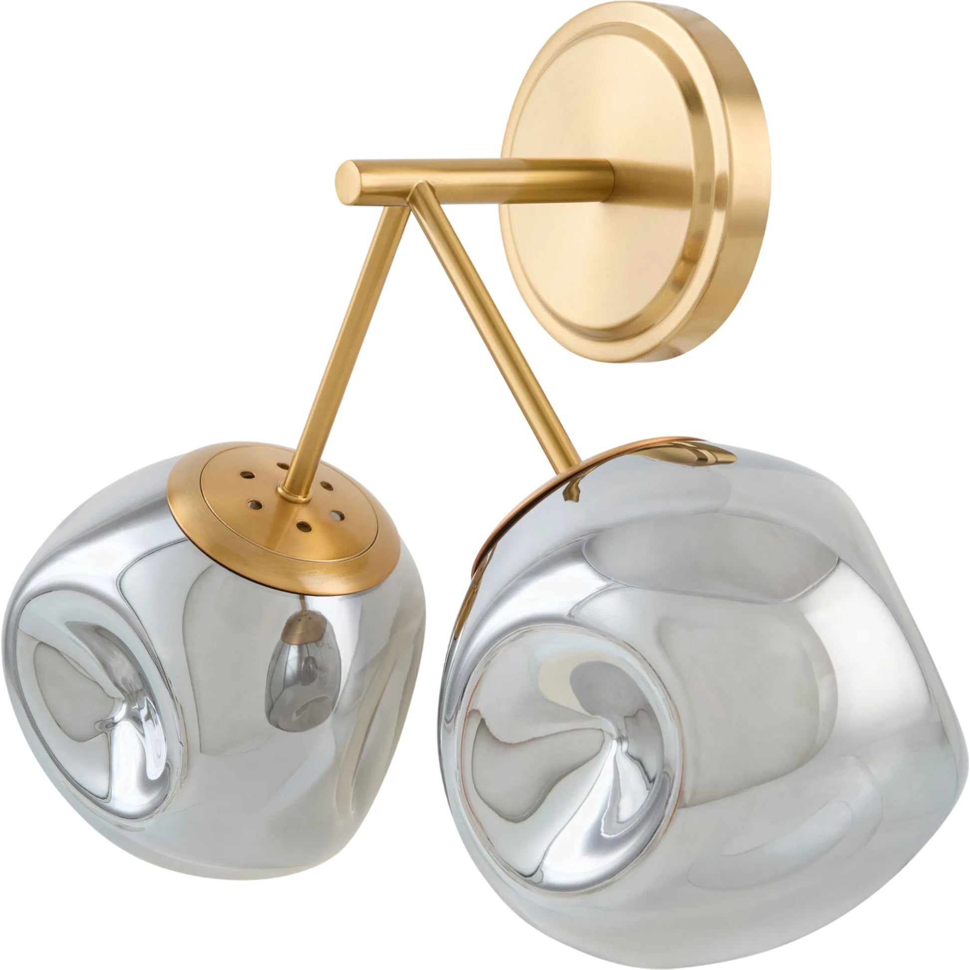 Molexa Wall Sconce by Surya in metallic brass, gray, white and powder coated. Made from iron, glass in a unique style.