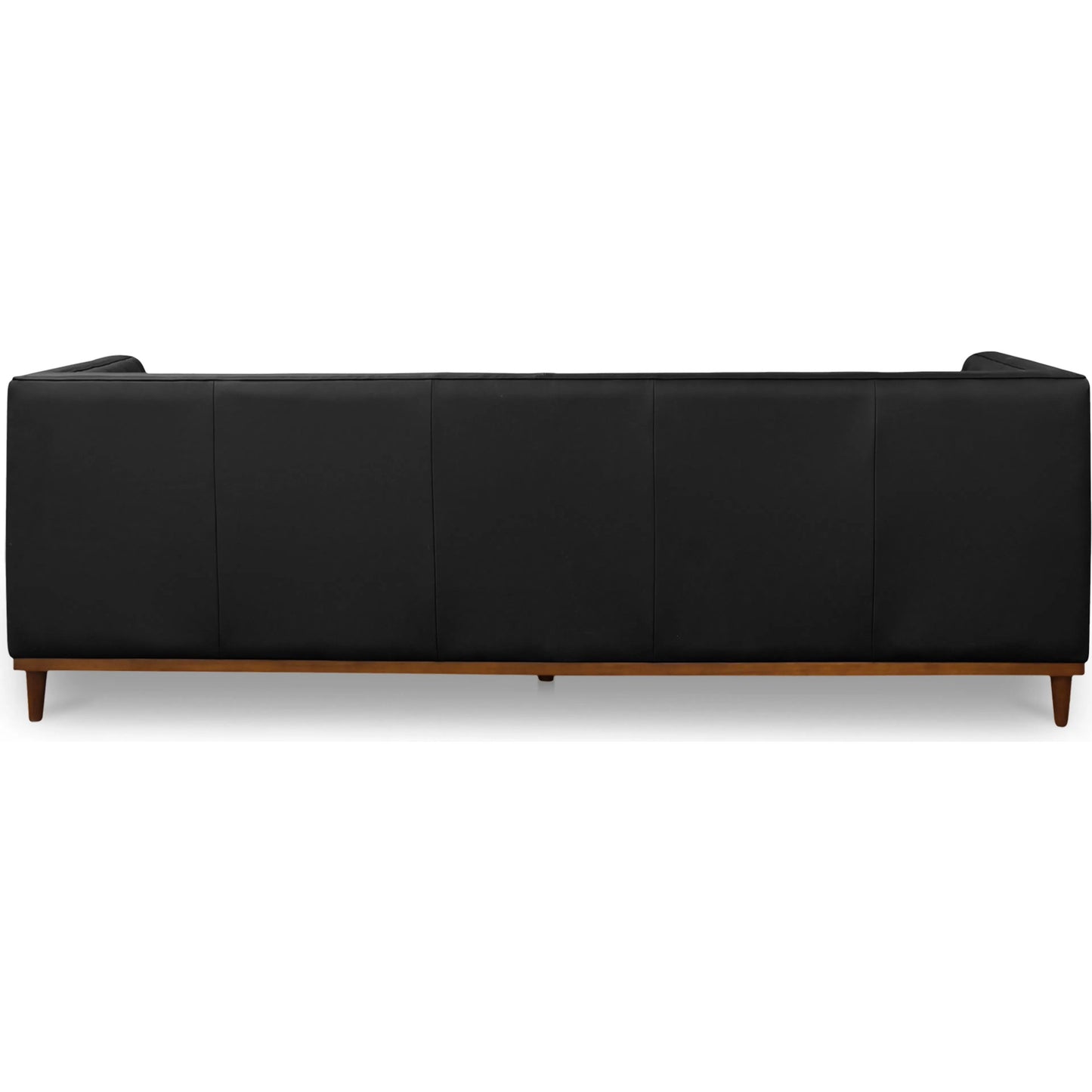 009 SI-2368043 | Additional Silo | Fielder Sofa by Moe's Home Collection in black leather. Made from upholstery: 100% top grain leather, rubber wood, plywood frame, foam, fiber seat in a transitional style.