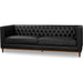 Fielder Sofa by Moe's Home Collection in black leather. Made from upholstery: 100% top grain leather, rubber wood, plywood frame, foam, fiber seat in a transitional style.