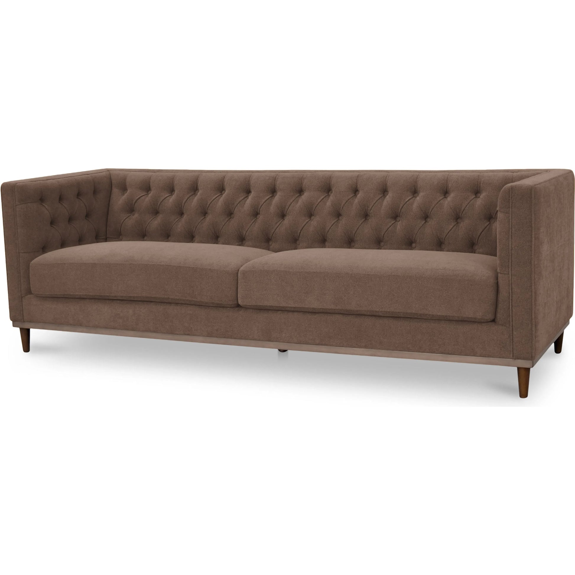 Fielder Sofa by Moe's Home Collection in black leather. Made from upholstery: 100% top grain leather, rubber wood, plywood frame, foam, fiber seat in a transitional style.