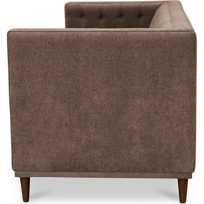 Fielder Sofa by Moe's Home Collection in black leather. Made from upholstery: 100% top grain leather, rubber wood, plywood frame, foam, fiber seat in a transitional style.