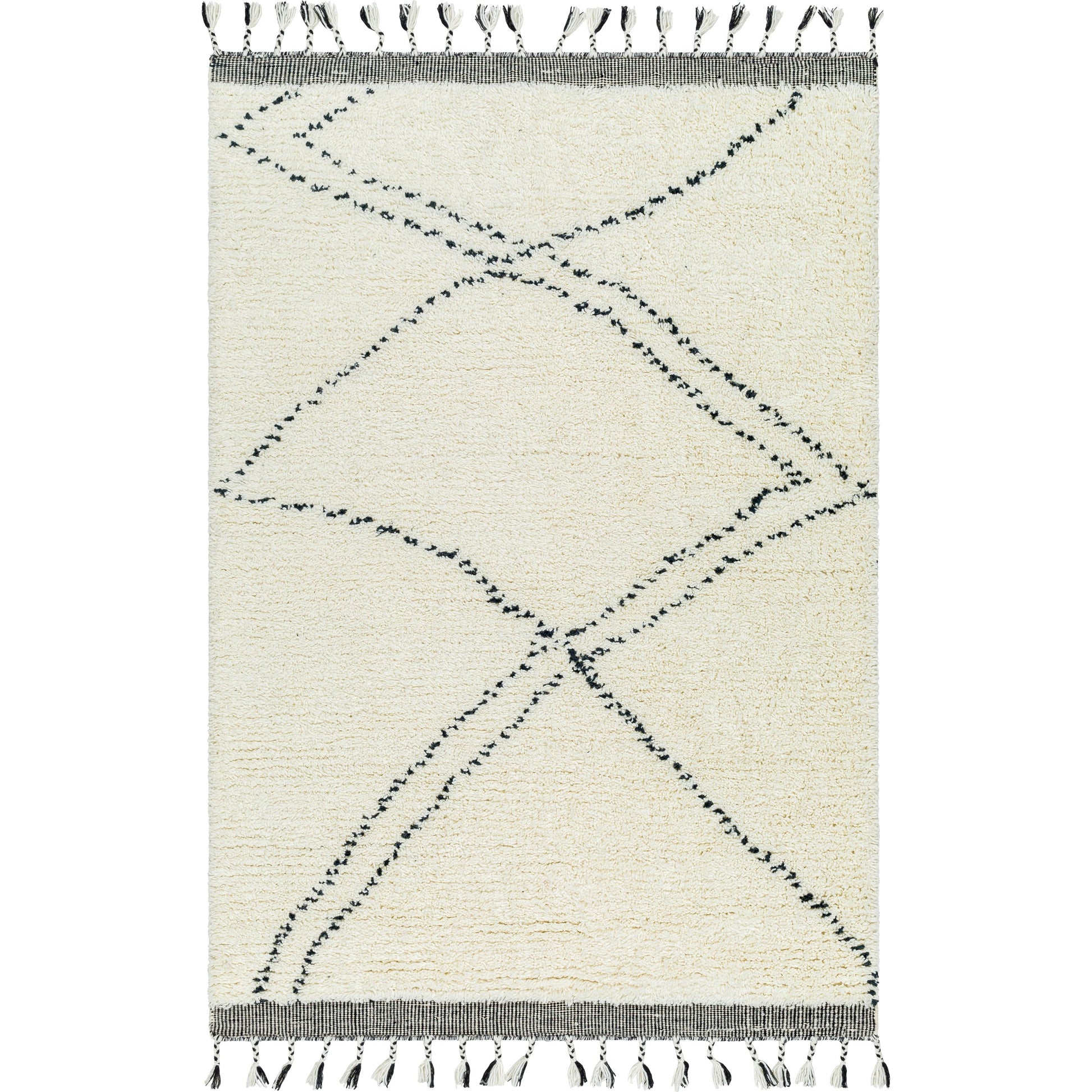 Mirela MMI-2302 Rug by Livabliss in ivory, charcoal, slate gray. Made from face: 100% wool, warp: 100% cotton in a unique style.