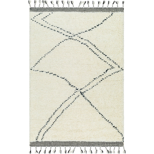 Mirela Rug - 484599 by Livabliss in ivory, charcoal, slate gray. Made from face: 100% wool, warp: 100% cotton in a unique style.
