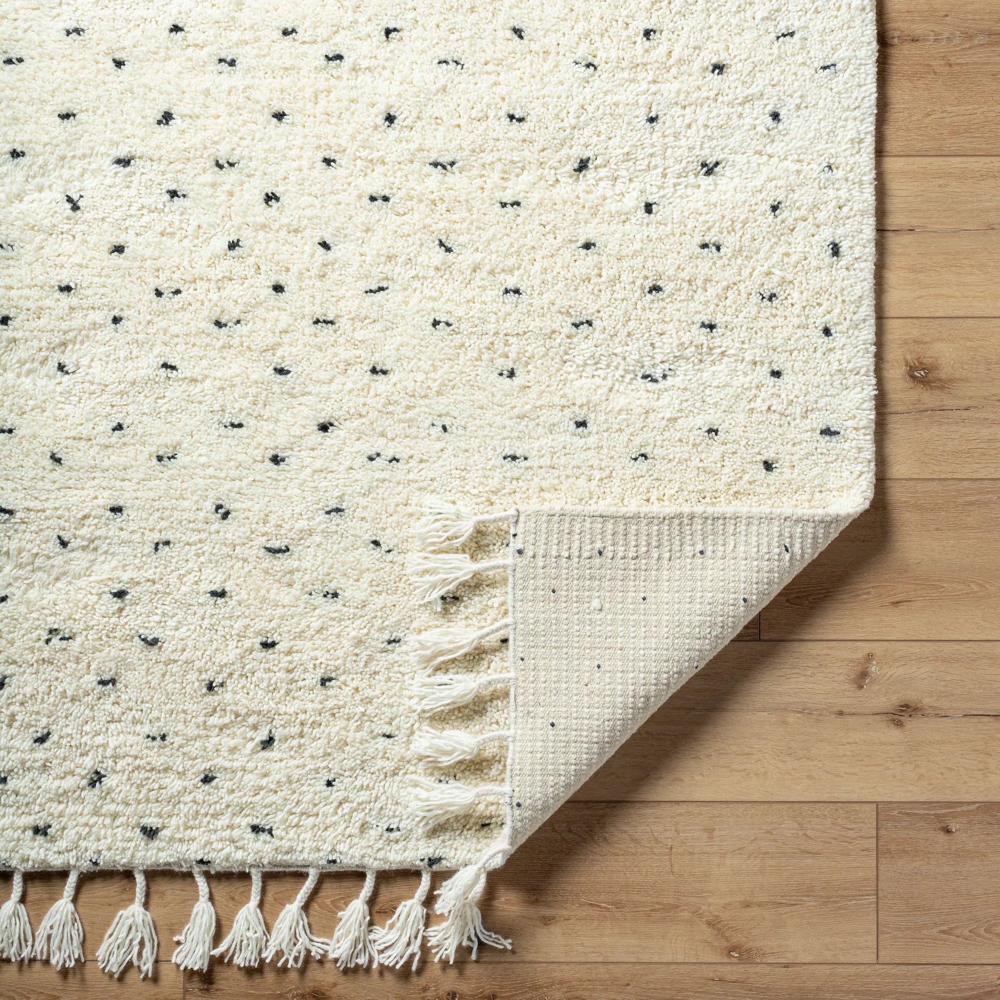 Mirela MMI-2305 Rug by Livabliss in ivory, charcoal, cream. Made from face: 100% wool, warp: 100% cotton in a unique style.