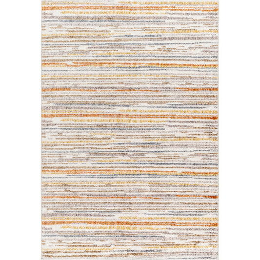 Monet Rug - 489592 by Livabliss in cream, light gray, orange, saffron, burnt orange. Made from face: 100% polyester, warp: 100% jute in a unique style.