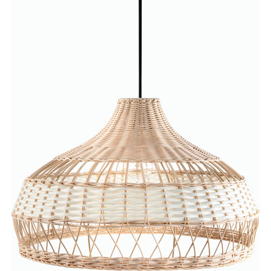 Mesmerize Pendant - 500607 by Surya in fixture: white, cord: black and paintedpaintedcoloredpainted. Made from rattan in a cottage & farmhouse style.