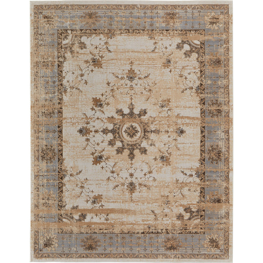 Celene Traditional Bordered Rug - 39KWF by Feizy in tan, brown, gray. Made from viscose, polyester in a unique style.