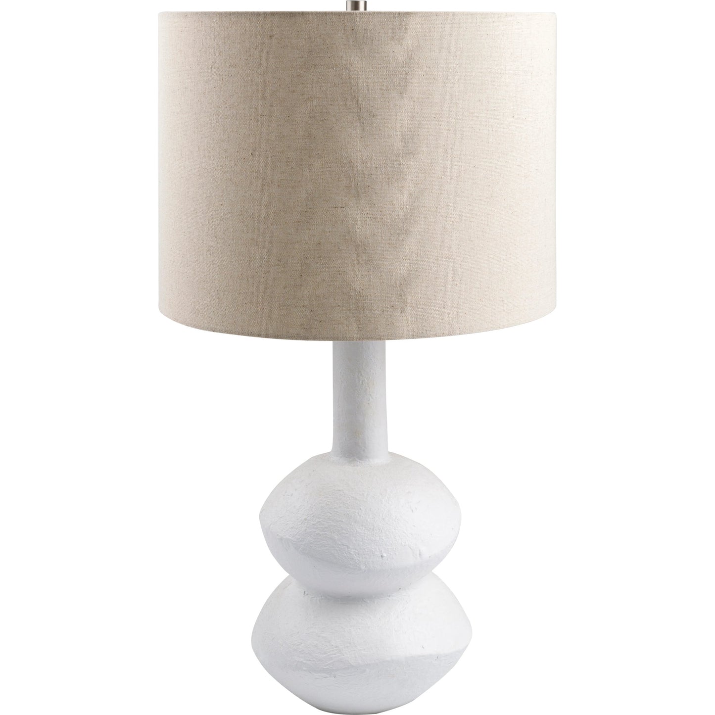 001 SI-2054009 | Primary Silo | Mauna - 500115 by Surya in metallic brass, white, wheat, translucent and colored, polished. Made from body: ceramic, shade (outside): linen, shade (inside): polyester, finial: metal in a modern style.