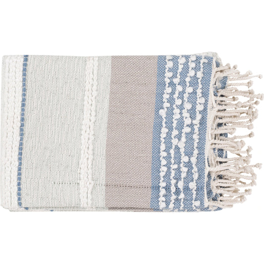 Manteo - 10991 by Surya in sea foam, denim, taupe, white. Made from 70% cotton, 30% acrylic in a eclectic & global style.