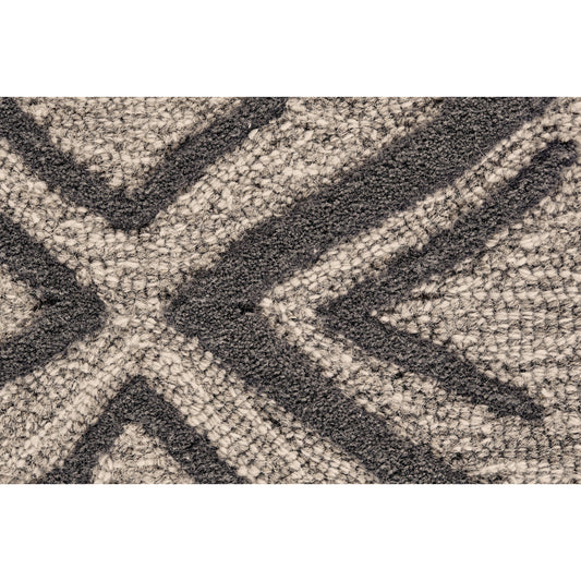Enzo Transitional Geometric Rug - 8733F by Feizy in black, gray, taupe. Made from wool in a unique style.