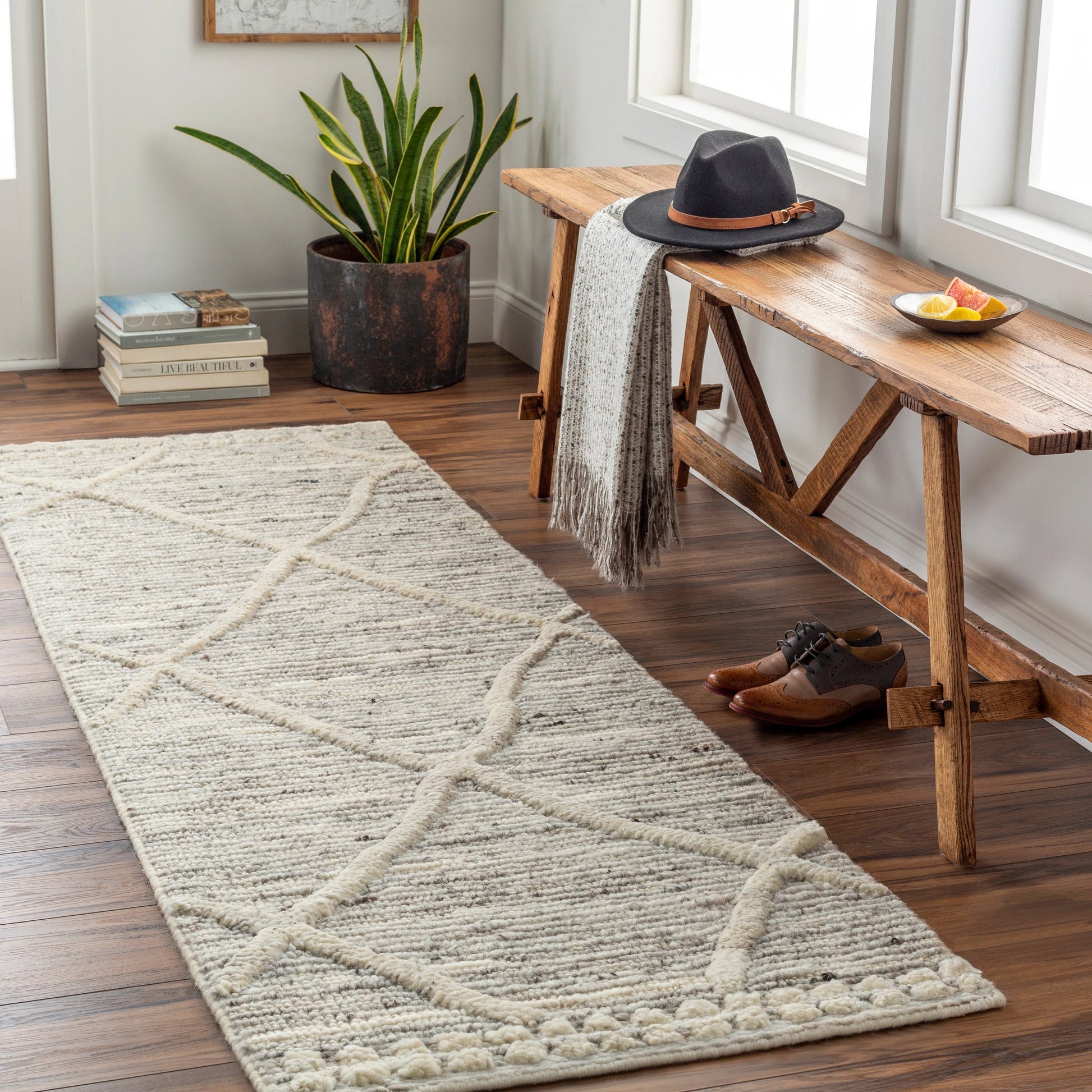Manisa MNS-2302 Rug by Surya in charcoal, gray, brown, black, cream. Made from 100% new zealand wool in a unique style.