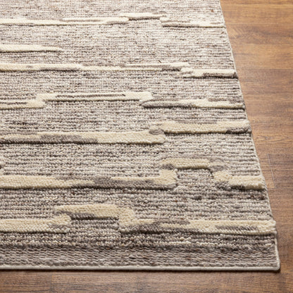 Manisa MNS-2303 Rug by Surya in medium gray, gray, brown, cream. Made from 100% new zealand wool in a unique style.