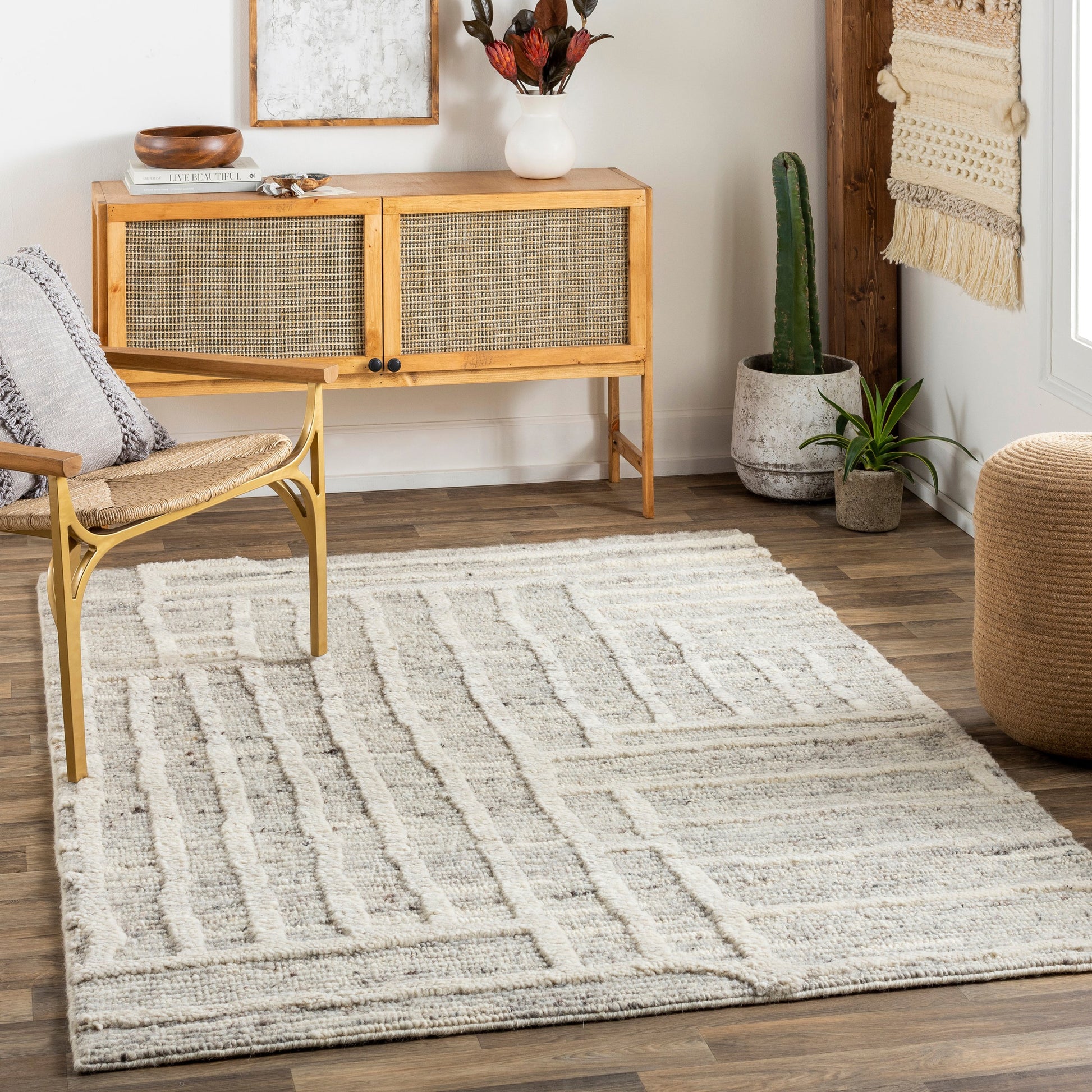 Manisa Rug - 30815 by Surya in gray, light slate, charcoal, brown, cream, oatmeal. Made from 100% new zealand wool in a unique style.